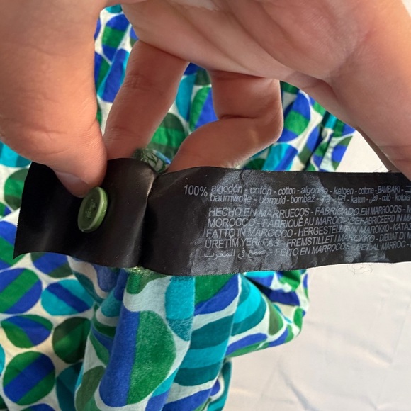 ZARA Printed Midi Dress 100% Cotton Sz Small Boho Retro Twee - Picture 7 of 9